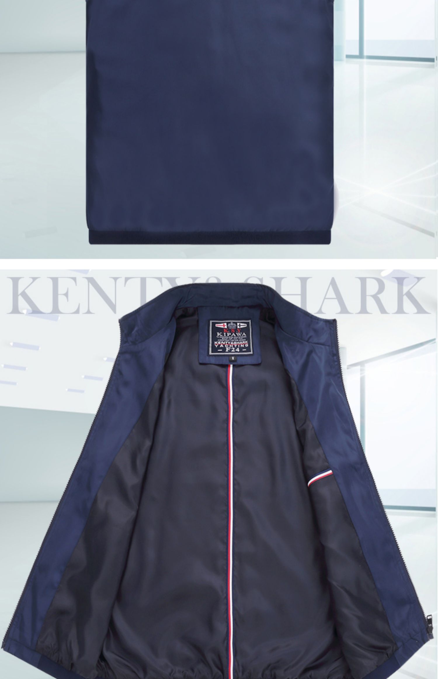 Áo vest cá mập chính hãng cỡ lớn cotton nam mùa thu mỏng phần kinh doanh đứng cổ áo vest golf nam không tay áo vest - Áo vest cotton áo phao lông vũ