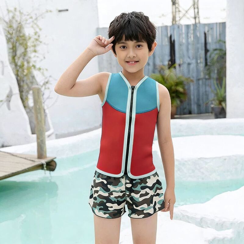 New 3mm Neoprene Diving Suit Children's Vest for Cold Protection and Warmth, Surfing Vest with Sun Protection, Two-Piece New 3mm Neoprene Diving Suit Children's Vest for Cold Protection and Warmth, Surfing Vest with Sun Protection, Two-Piece