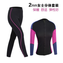 Neoprene womens 2mm cold-proof warm surf top swimsuit split outdoor wetsuit top for women