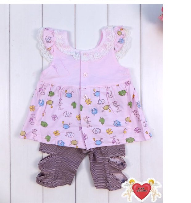 Giải phóng mặt bằng 15 nhân dân tệ Qibao Paradise mùa hè mới cho bé gái vest hoa phù hợp với trang phục trẻ em 5007 quần áo trẻ em nam