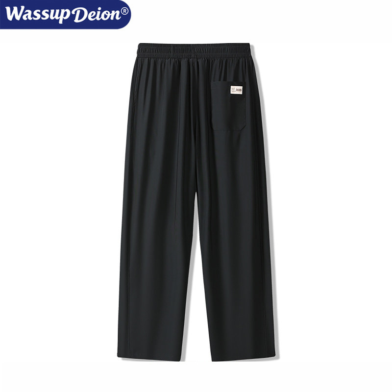 Wassup Deion Ice Silk Quick-Drying Straight-Leg Pants for Men and Women, Summer Thin Sports Casual Pants, Loose Wide-Leg Sweatpants