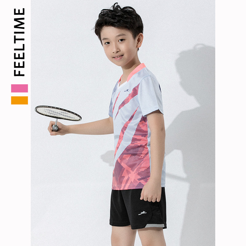 Children's badminton suit women's summer 2021 speed dry breathable short sleeve table tennis match training clothes boy-Taobao