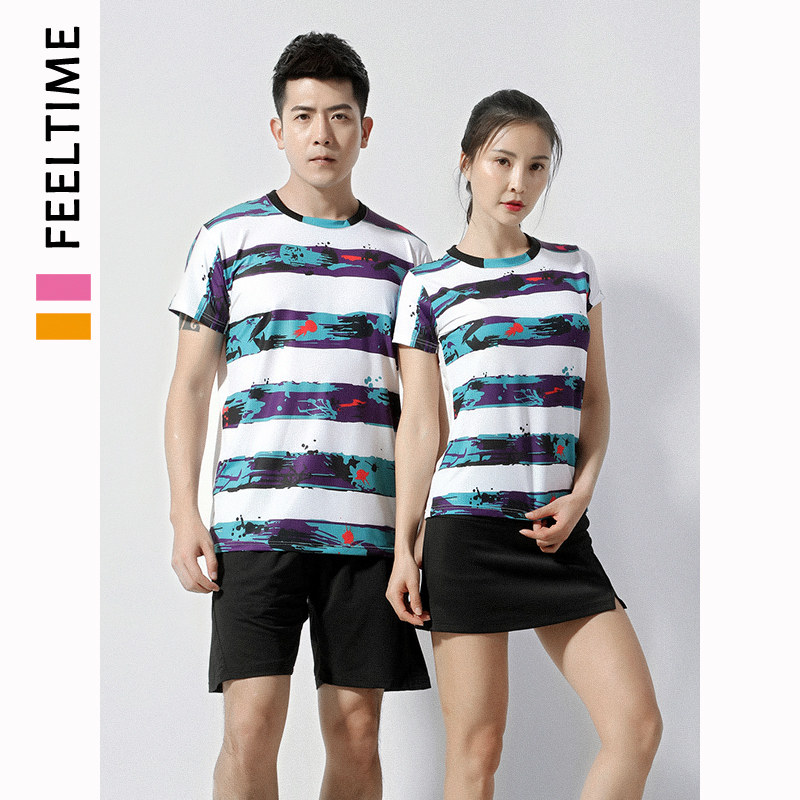 Badminton suit suit men and women Summer speed dry breathable short sleeves T-shirt volleyball table tennis match team uniforms customised