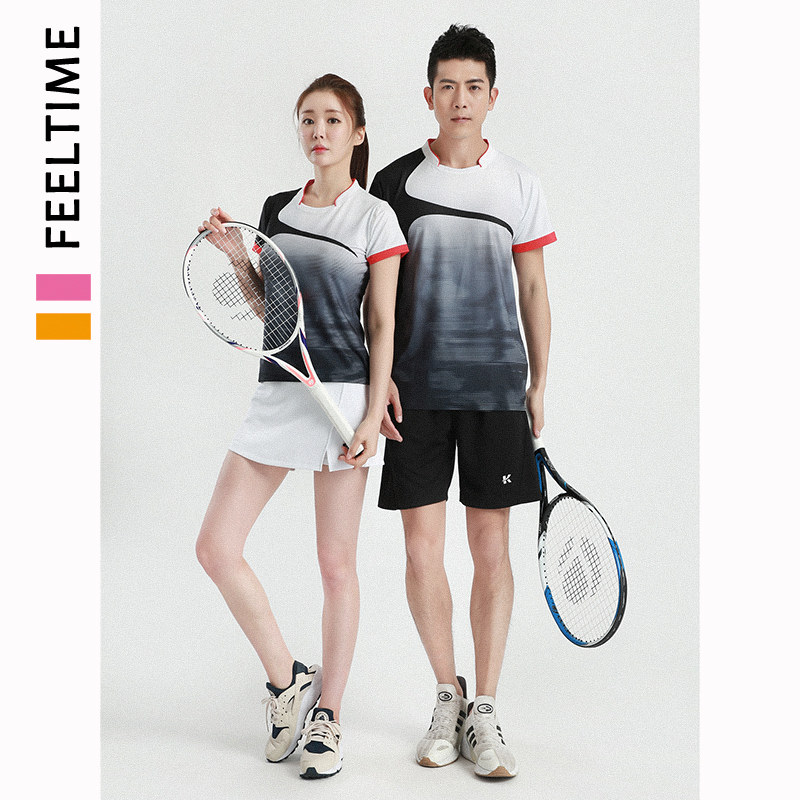 Custom badminton suit Men's and women's quick dry air short sleeve couple sports suit Volleyball table tennis tennis game suit