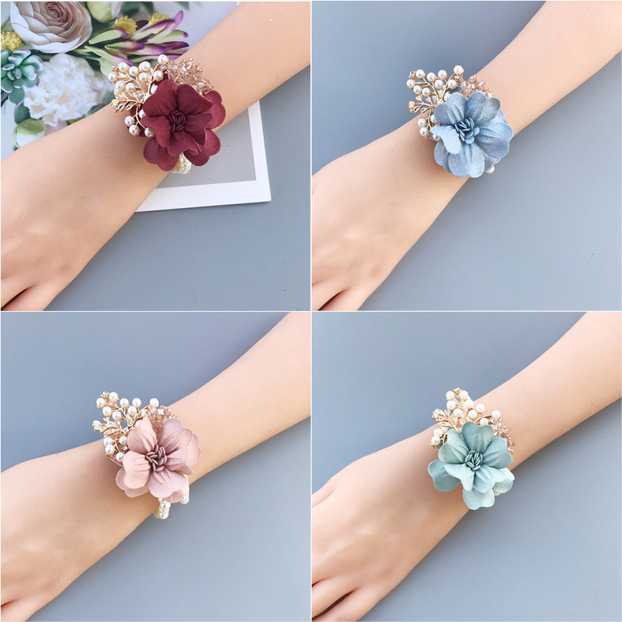 Bride's wrist flower bridesmaid wedding sister group hand wreath with gift wedding Han Xiuhesen high-end small fresh