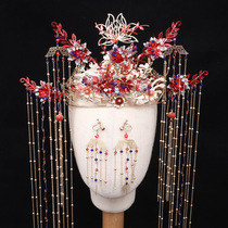 Chinese Wedding Lady Crested Crown Hair Accessories Dragon Pinewood Bridal Head Accessories Vintage Vintage Antique Alloy Gilded Palace Wedding Ancient Dress