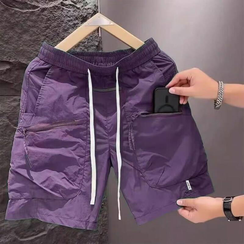 Trendy Brand Summer New Style Large Pocket Zipper Design Cargo Shorts Men's Breathable Loose Casual Sports Shorts