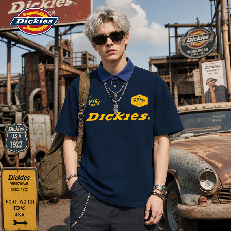 Dickies Official Authentic American Short-Sleeved Polo Shirt for Men, Summer Trendy Brand Casual Versatile Lapel Top for Men Dickies Official Authentic American Short-Sleeved Polo Shirt for Men, Summer Trendy Brand Casual Versatile Lapel Top for Men