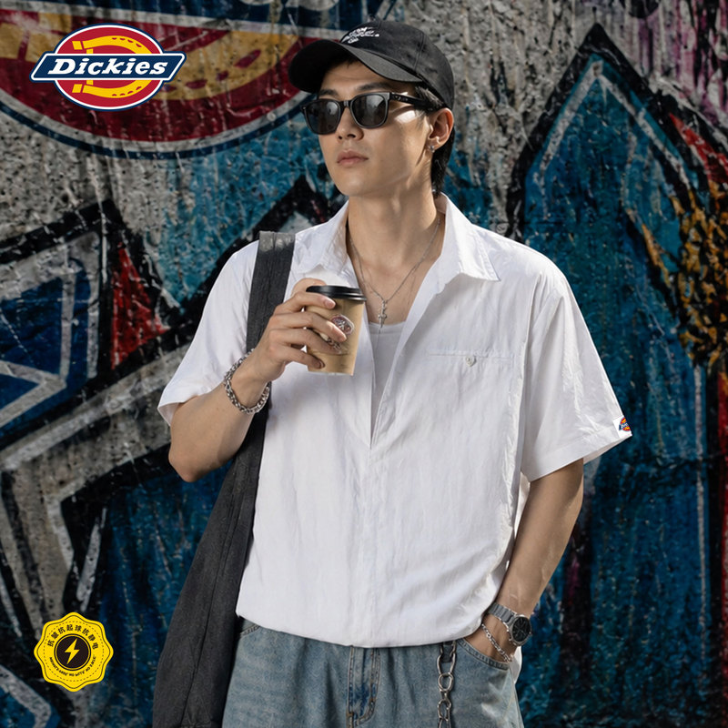 Dickies Lyocell Shirt Men's Ice Silk Thin T-Shirt Summer New Style Fake Two-Piece Men's Casual Top Men's Style Dickies Lyocell Shirt Men's Ice Silk Thin T-Shirt Summer New Style Fake Two-Piece Men's Casual Top Men's Style