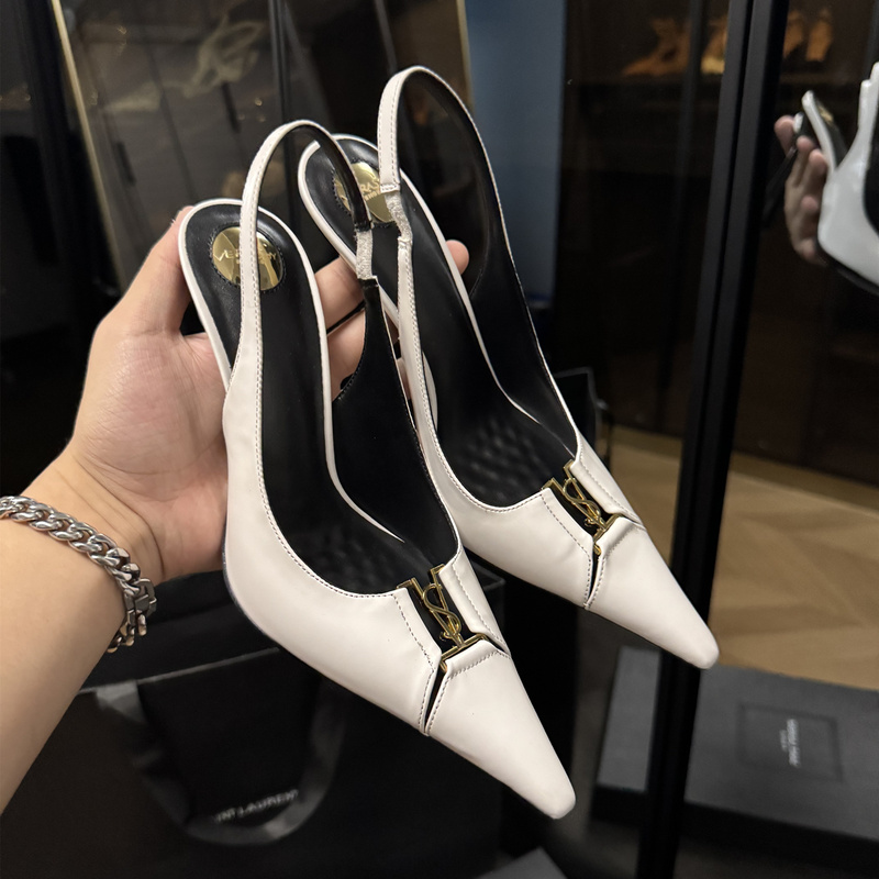 White High-Heeled Shoes for Women 2026 New French Style Stiletto 10cm Elegant Niche High-End Single Strap Sandals for Summer