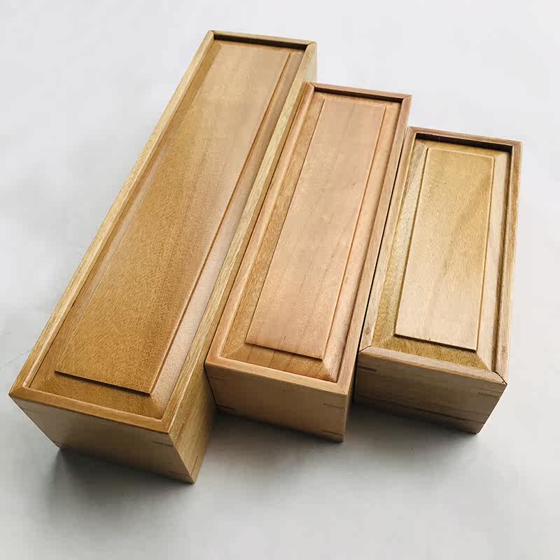 Camphor wood hand-rolled box solid wood box insect-proof moth-proof collection box calligraphy and painting storage pull box rectangular box