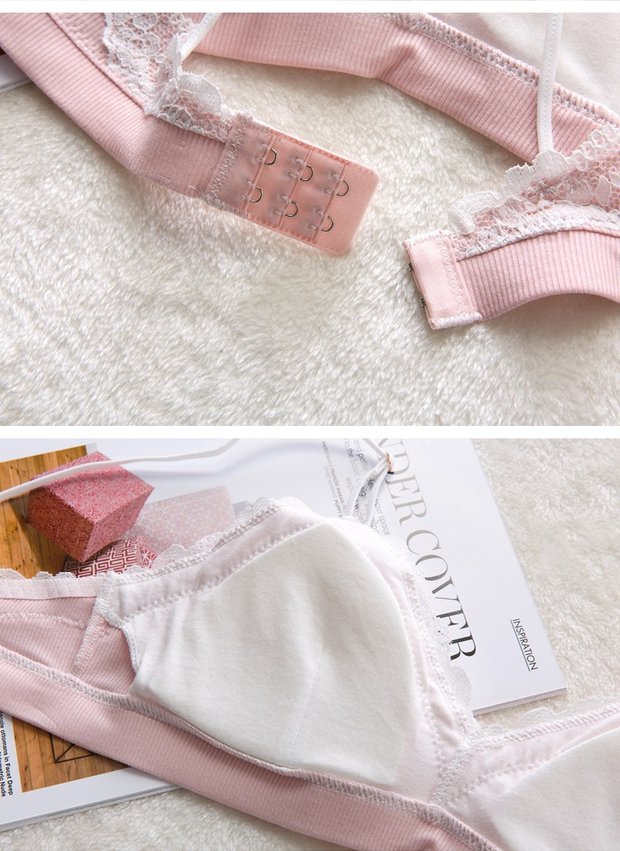 Mùa hè mỏng không có vòng thép hình tam giác cup đồ lót cô gái cotton dễ thương thoải mái ren bên áo ngực quan lot nu