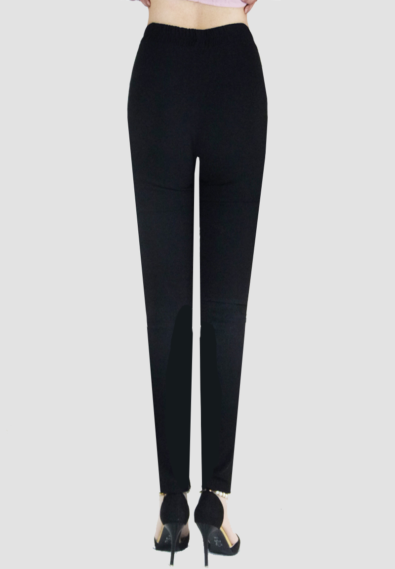Quần legging thêu gió mùa xuân và mùa thu quần nữ cạp cao cạp quần co giãn công việc nặng nề là quần lửng cỡ lớn chân quần quần suông ống rộng nữ