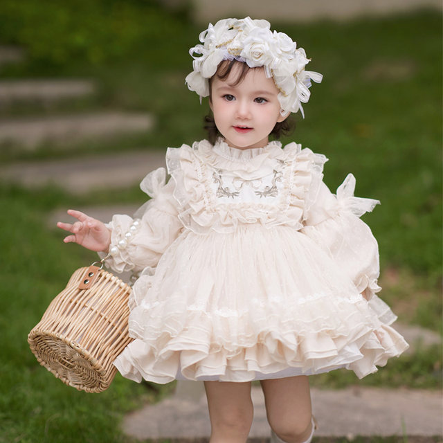 High-end children's clothing Lolita girls autumn and winter new tutu skirt baby one-year-old dress female Spanish princess dress