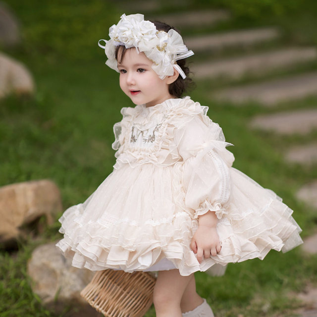 High-end children's clothing Lolita girls autumn and winter new tutu skirt baby one-year-old dress female Spanish princess dress