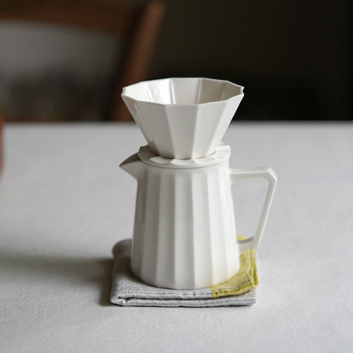 Idealism-Ware] Stop White Multilateral Coffee Kit Handpunching Coffee Multilateral Filter Cup Sharing Pot