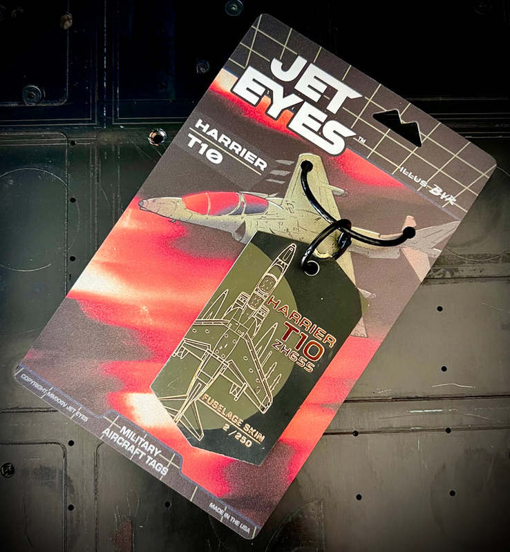 Jet Eyes Harrier T10 Zh655 Harrier Aircraft Fuselage Skin Label Keychain Luggage Tag