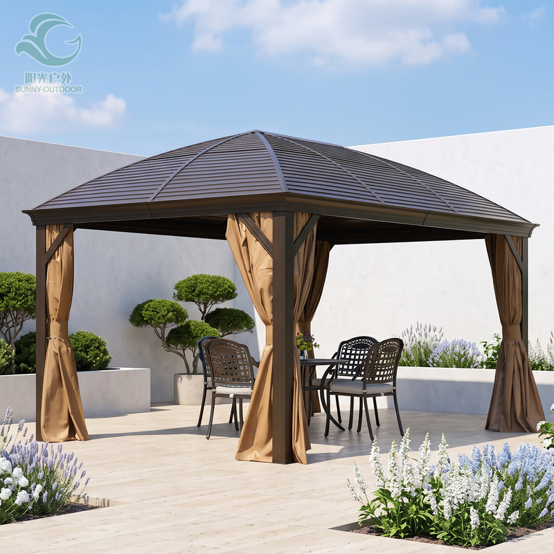 Outdoor Pavilion with Aluminum Alloy Galvanized Sheet Roof, Villa Garden Terrace Sunshade, Outdoor Restaurant, Farmhouse