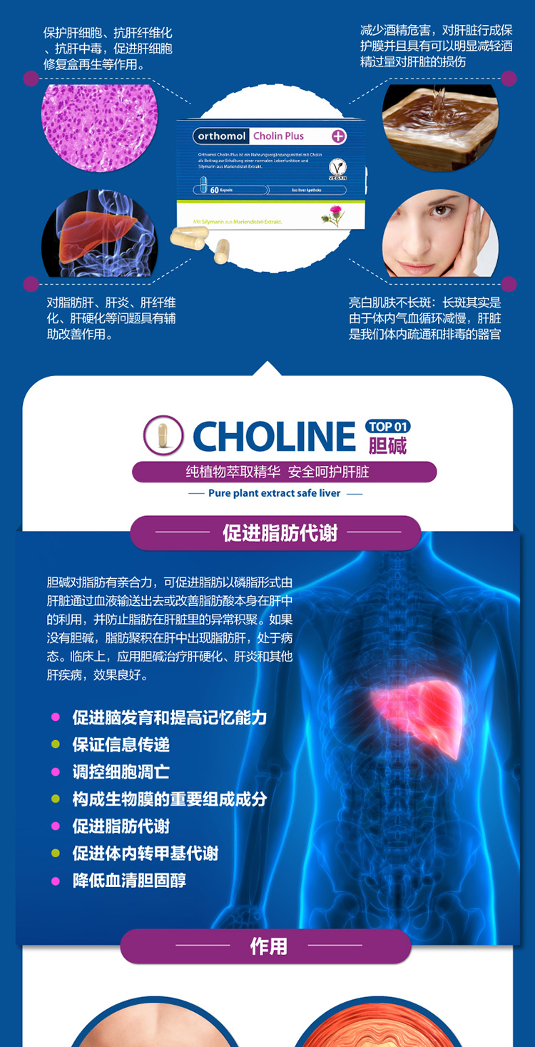 Orthomol 奥适宝Cholin Plus奶蓟草片胶囊
