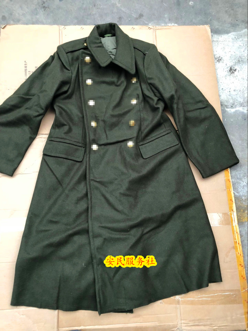 Old-fashioned 87-style yellow woolen coat woolen woolen long winter warm coat army green