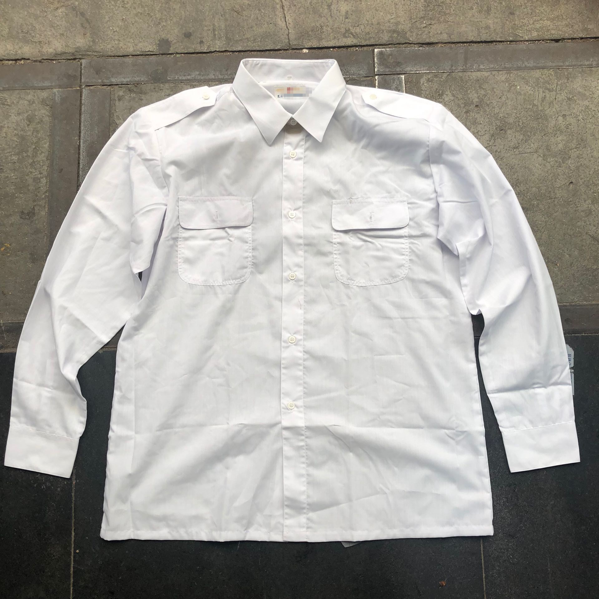 87 Sea White Long Sleeve Shirt Dacron Summer Old Army Fan Shirt White Long Sleeve
