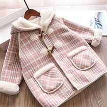 Girls winter clothes plus wool coat 2022 new girls thicken warm - up clothes and clothes