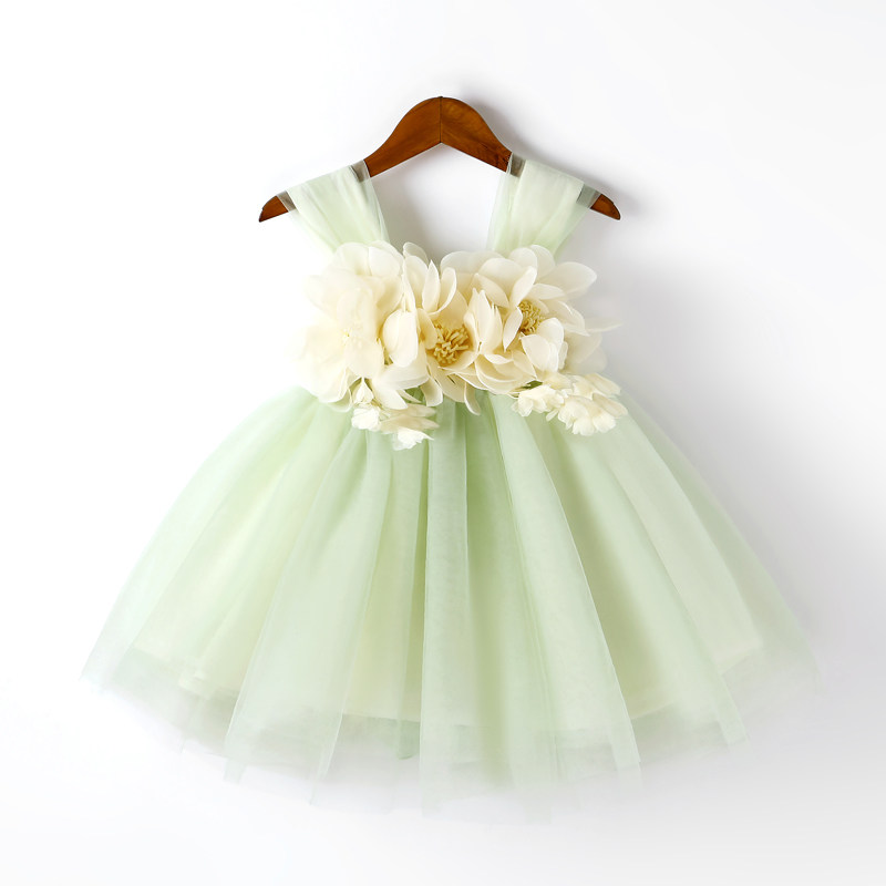 Baby Dress Summer Sweet Girl Dress Green Princess Dress Pungbo Dress Children Hanging Dress
