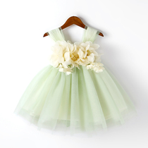 Baby Dress Summer Sweet Girl Dress Green Princess Dress Pungbo Dress Children Hanging Dress