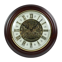 (Self-operated) SEIKO Japanese Seiko wall clock retro solid wood silent round sweeping second hour music clock