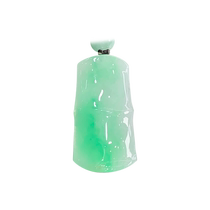 (Self-operated) Qianyu Shiguang Burmese natural A-grade jade icy light green full green old-fashioned high pendant