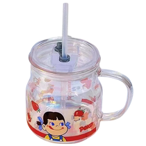 (Self-operated) Xiangpu high temperature resistant girls glass cup with straw milk coffee cup summer portable ton cup