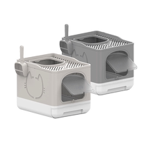(Self-operated) afp cat toilet fully enclosed anti-splash and anti-odor extra large folding drawer-type cat litter box