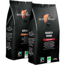 (Self-operated) Mount hagen German organic Arabica coffee beans espresso medium roast 1000g