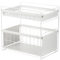 (Self-operated) Shuangshan kitchen storage rack can be stacked under the sink double-layer storage rack drawer-type pot storage rack