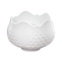 German MEISSEN Meissen porcelain large cut pure white relief sugar bowl sugar bowl smoke wave to refresh the pavilion