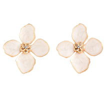 (Self-operated) OSEWAYA ear clips for women without pierced ears white hydrangea flower short earrings earrings holiday gifts