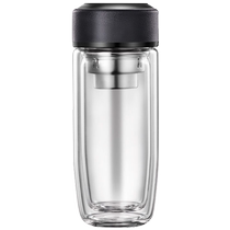 (Self-operated) Xiangpu high borosilicate glass cup small and portable mens car cup tea water separation tea cup high temperature resistance