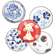 (Self-operated) Japanese Mino-yaki ceramic flavor dish vinegar dish condiment dish dipping dish soy sauce dish Japanese grape
