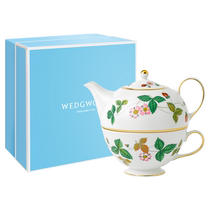 (Self-operated) WEDGWOOD Wild Strawberry Series English Flower Tea Cup Bone China Tableware Set Gift Box