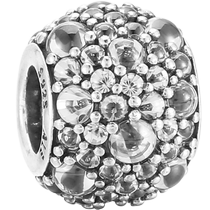 (Self-operated) Pandora zircon scattered glittering water drop beads silver charm 791755CZ