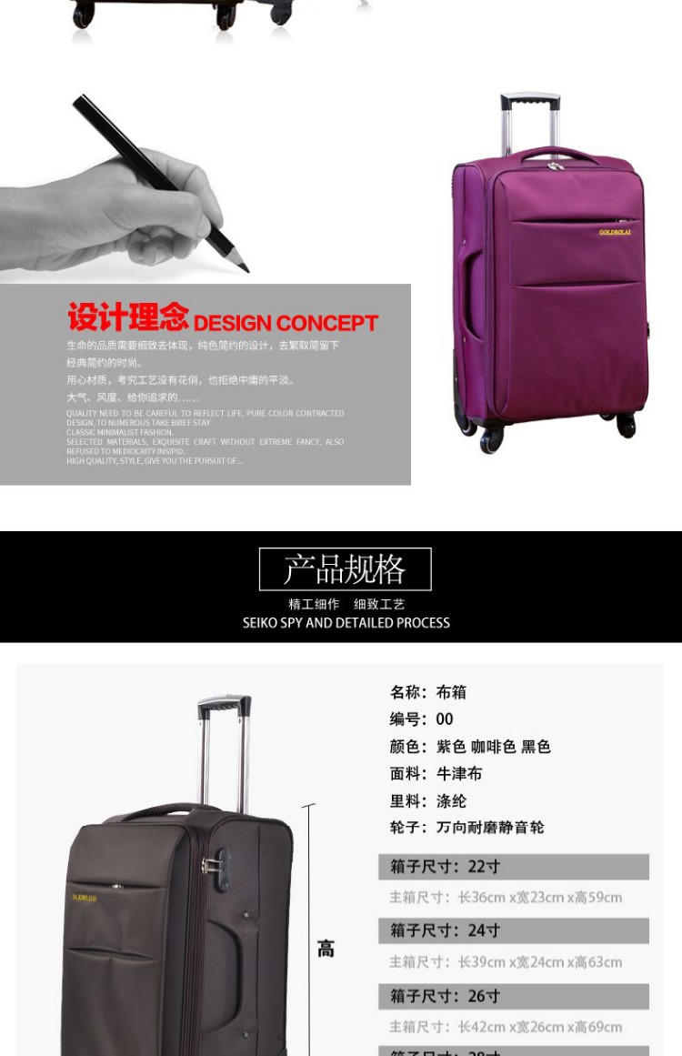 20 inch doanh nghiệp mật khẩu nhỏ hộp vải vali nam phiên bản Hàn Quốc 30 inch công suất lớn xe đẩy trường hợp nữ vali 24 inch vali vải