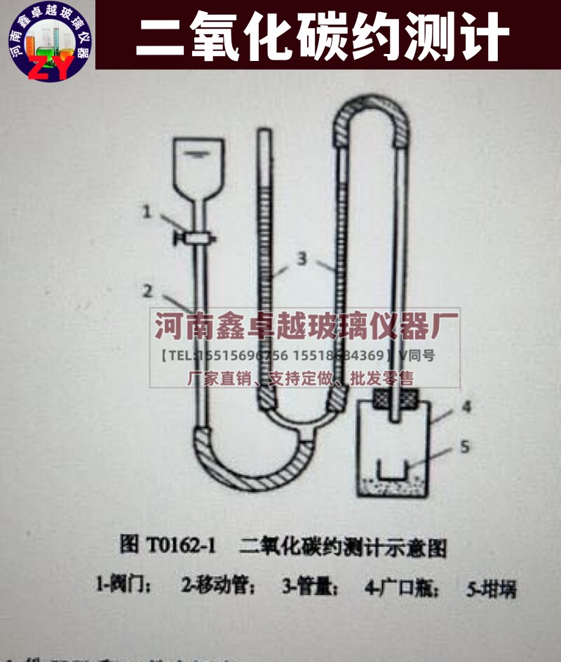 实验室玻璃仪器 二氧化碳约测计