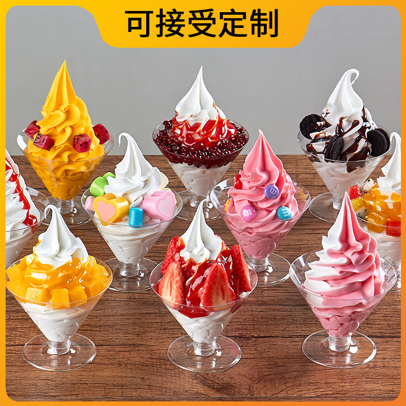 Custom fake ice cream fruit dessert simulation mousse cup model collection dessert decoration shop decoration handmade