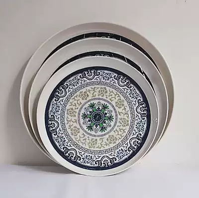 Melamine dumpling teacup Tray for putting cups Round plastic creative tea tray Household cup tray Thermos tray