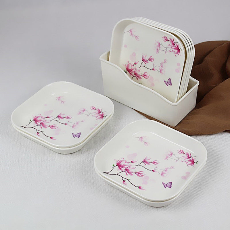 Spinner Dish Garbage Fish Sprints Plate Base Quadrilateral Home Fortitude Fruit Snacks Snack Pan Dense Amine Shell Rind