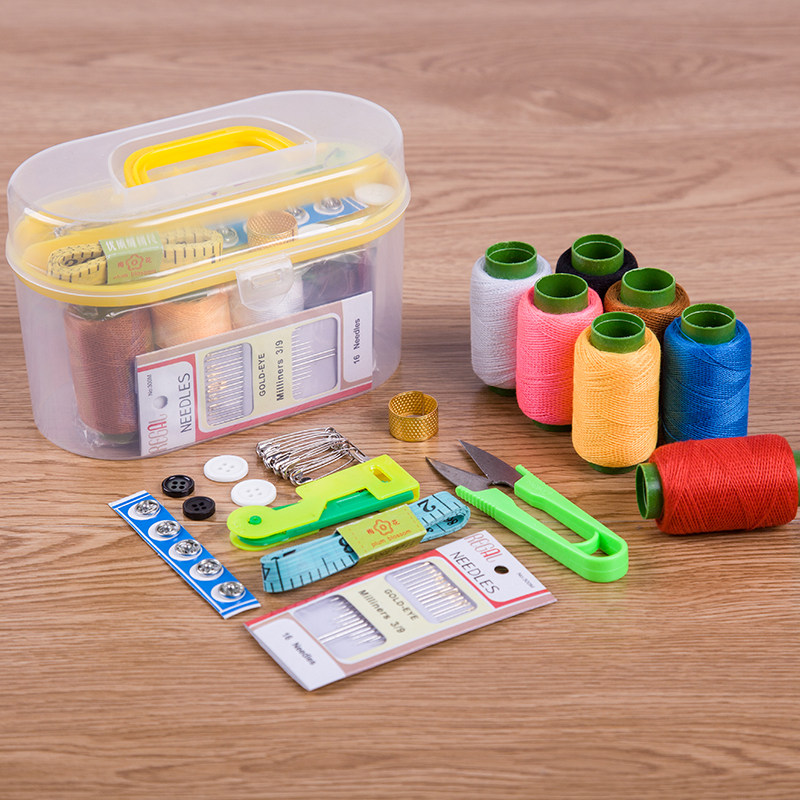 Needlework box set Household multi-function storage box Student small needlework bag Portable needlework treasure box