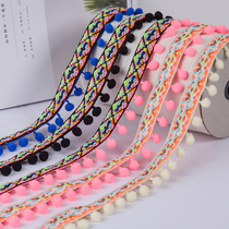 Gross Ball Lace Handmade Diy Making Material Clothing Skirt Hem Decorative curtain accessories with ethnic wind embroidery webbing