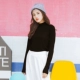 Mùa thu 2018 phiên bản Hàn Quốc mới của set đồ hoang dã tự phối nửa cổ cao màu rắn tay dài chạm đáy áo len nữ ngắn