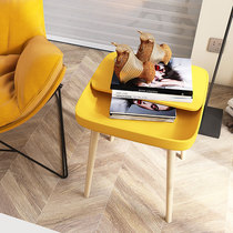 Ins net red white cream wind sofa side table Nordic minimalist small apartment creative few plastic square low coffee table