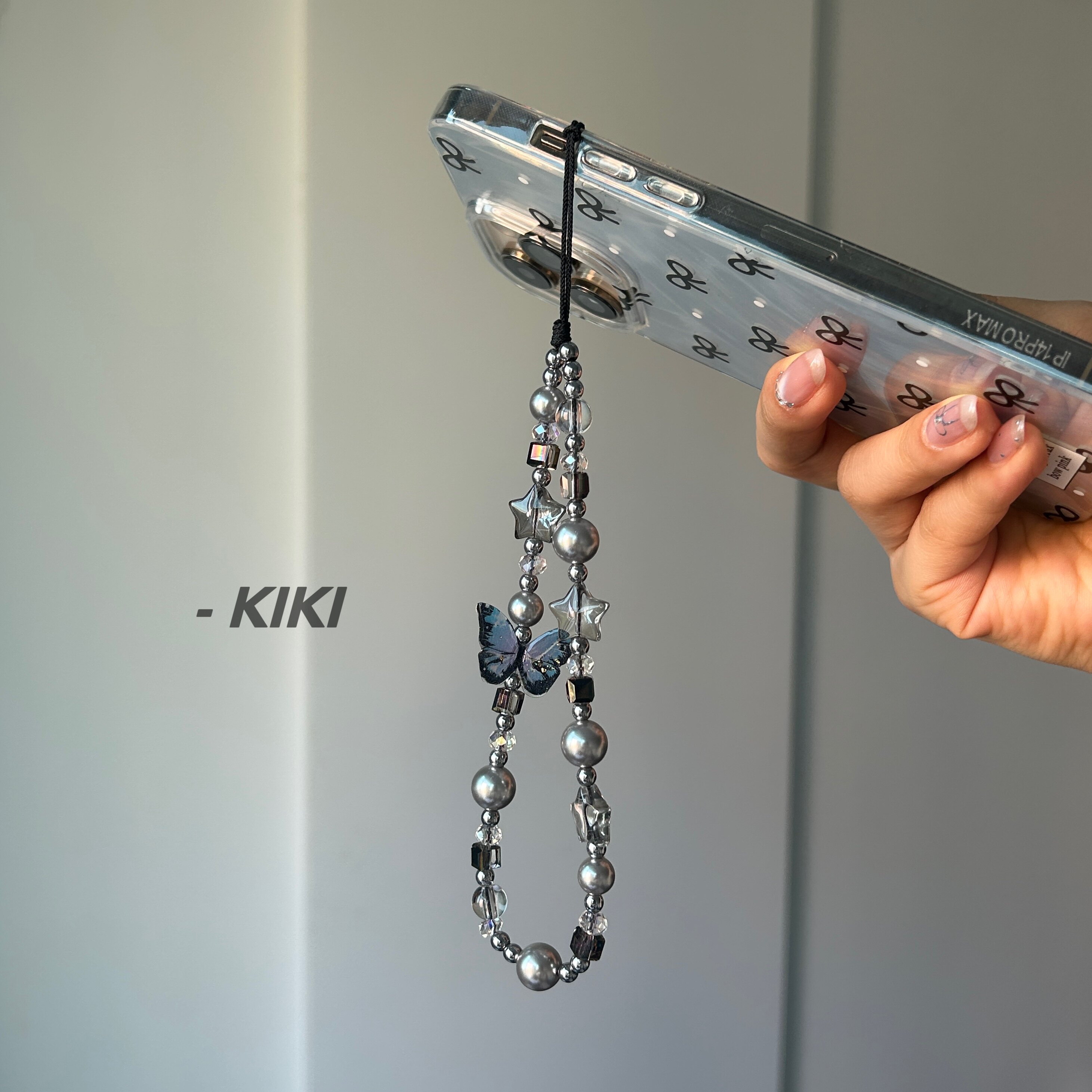 【KIKI】Butterfly Story ~ DIY high-end ins-style phone charm, beaded, minimalist CCD pendant case, original design.